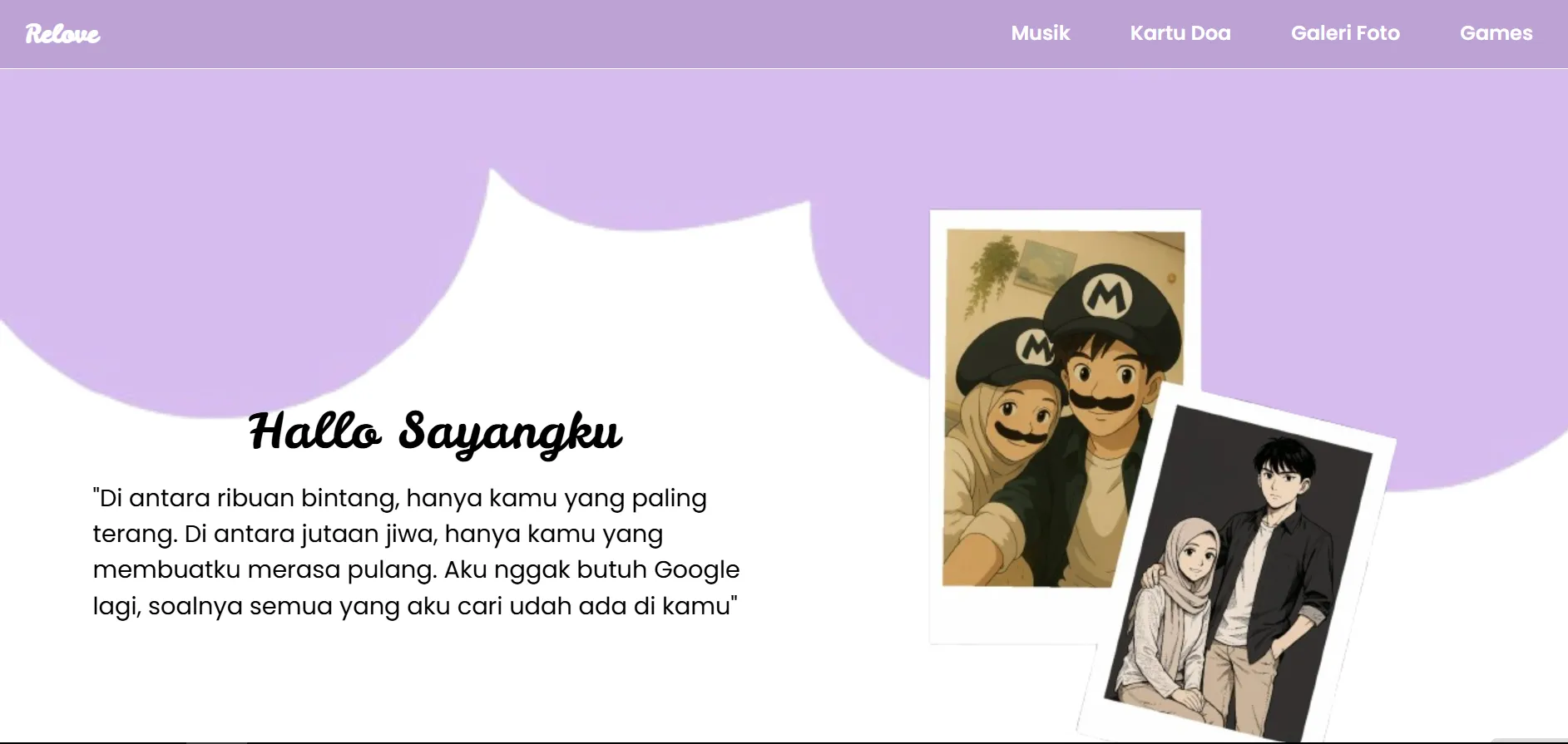Click Cloud Love Website Ulang Tahun Romantis