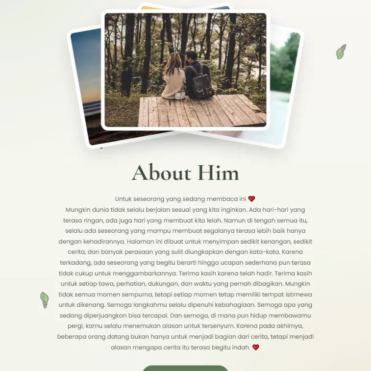 Leaf Story Website Ulang Tahun Romantis
