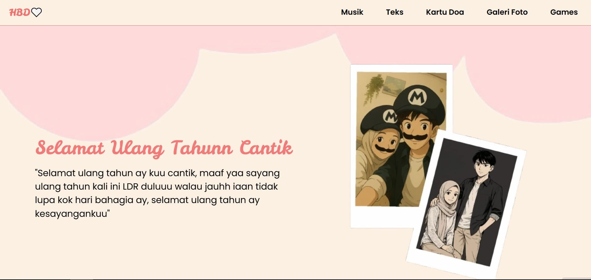 Cloud Love Website Ulang Tahun Romantis